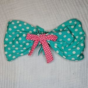 Teal Polka Dot Bikini Top
